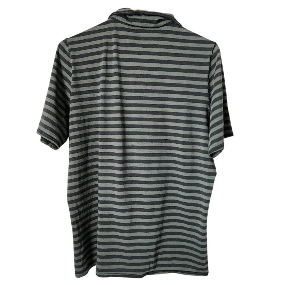 PATAGONIA‎ Merino Wool Striped Polo Shirt Green Outdoor Core Size L
